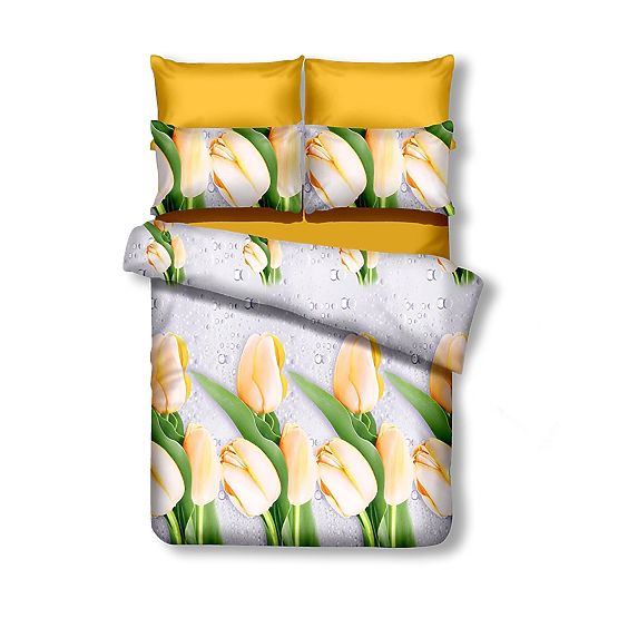 Bettwäsche EMERALD cremefarben mit Blumenmotiv 155x220_80x80*1 DecoKing