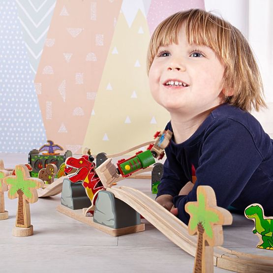 Bigjigs Rail Bridge mit T-Rex