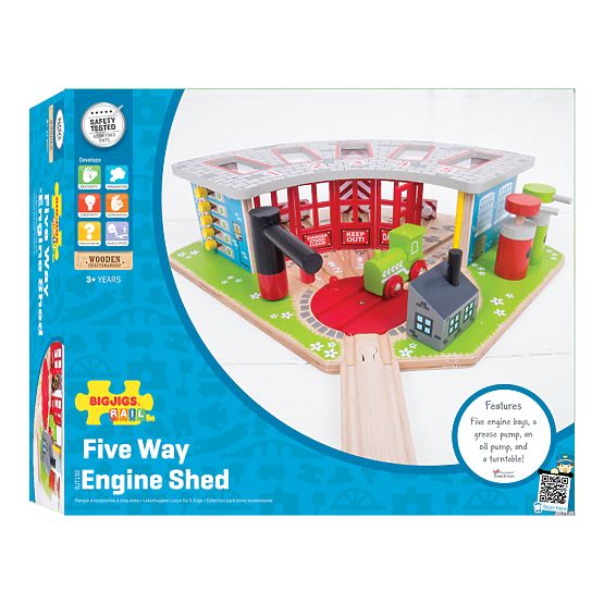 Exklusives Depot von Bigjigs Rail für 5 Züge