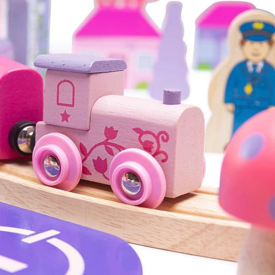 Bigjigs Rail Große Prinzessinnen-Eisenbahnschiene aus Holz