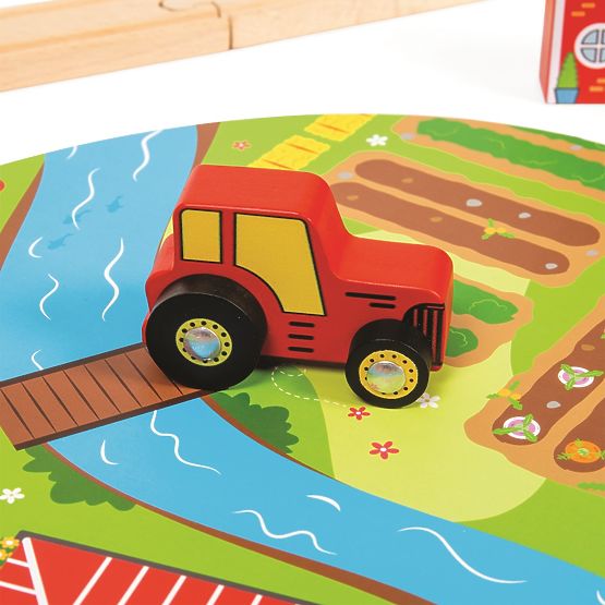 Bigjigs Rail Holzgleis mit Landstraße 80 Teile