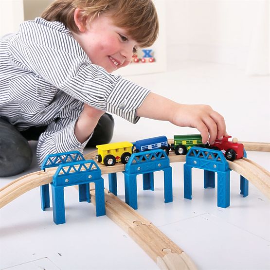 Bigjigs Rail Holzschienen-Set für Brückenbau