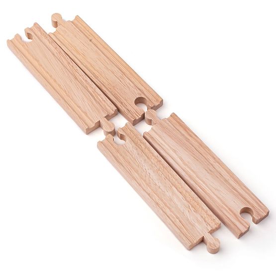 Bigjigs Rail Lange gerade Schienen 21 cm 4 Stk