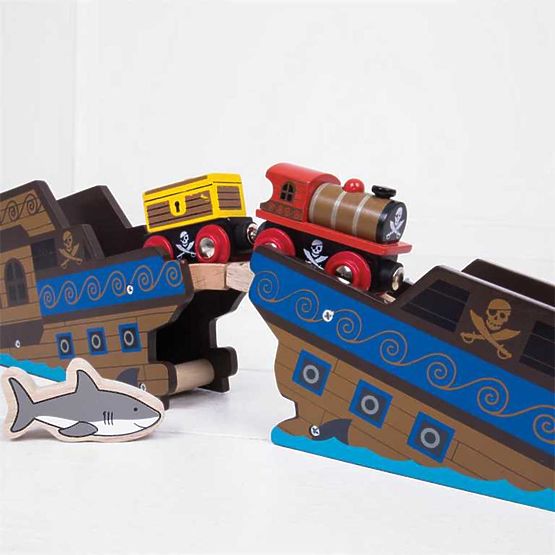 Bigjigs Rail Piratenzug + 3 Gleise