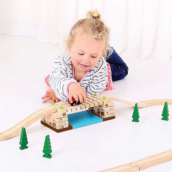 Bigjigs Rail Drehbrücke über den Fluss