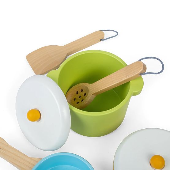 Bigjigs Toys 7-teiliges Kochgeschirr-Set