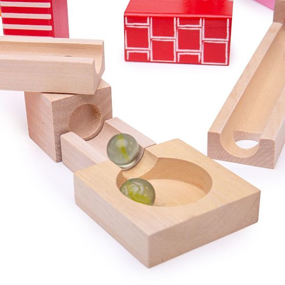 Bigjigs Toys Bunte Kugelbahn aus Holz