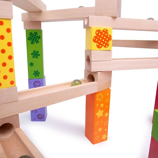 Bigjigs Toys Bunte Kugelbahn aus Holz