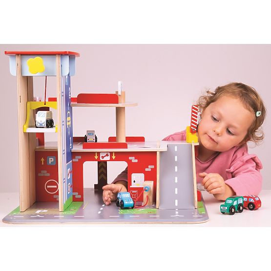 Bigjigs Toys Garage mit Parkplatz