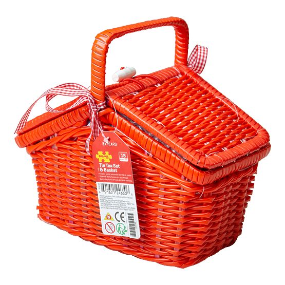 Bigjigs Toys Gepunktetes Teeset im Picknickkorb