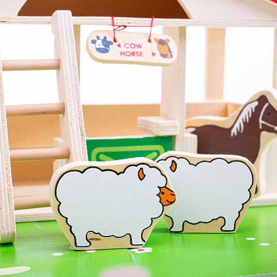Bigjigs Toys Großer Holzbauernhof