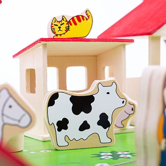Bigjigs Toys Großer Holzbauernhof