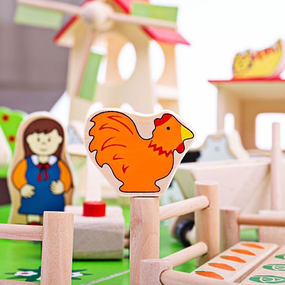 Bigjigs Toys Großer Holzbauernhof