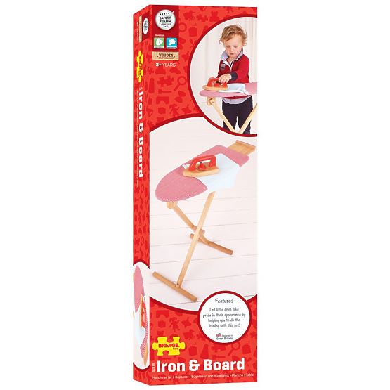 Bigjigs Toys Holz-Bügelbrett mit Bügeleisen