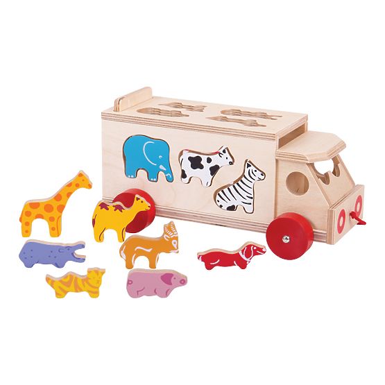 Bigjigs Toys Holzauto mit Tieren