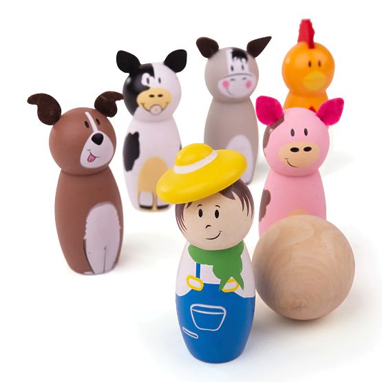 Bigjigs Toys Kegelbauernhof aus Holz