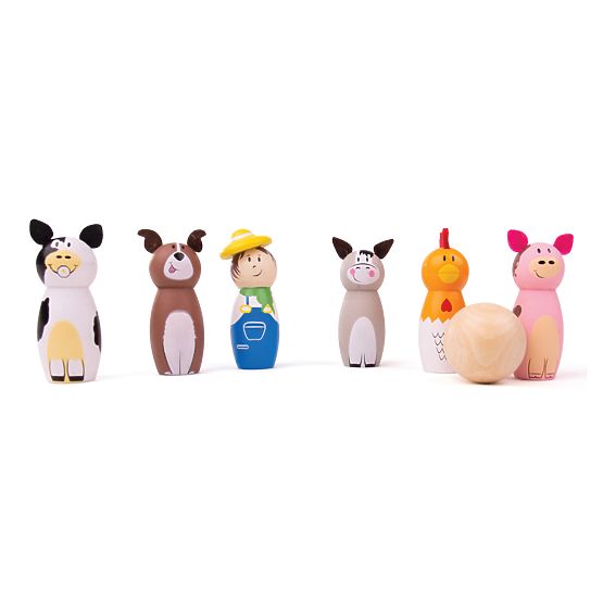 Bigjigs Toys Kegelbauernhof aus Holz