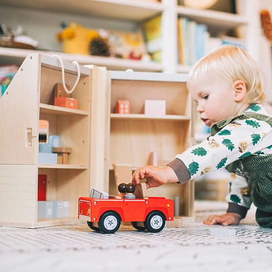 Bigjigs Toys Klappbares Puppenhaus mit Zubehör