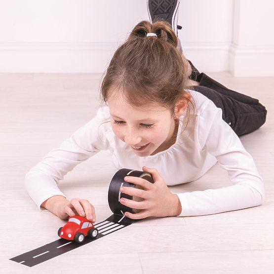 Bigjigs Toys Klebeband Straße mit Auto