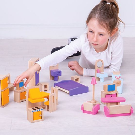 Bigjigs Toys Puppenhausmöbel aus Holz