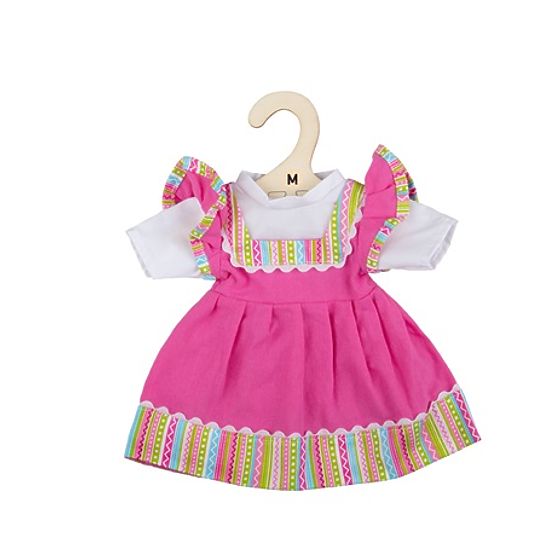 Bigjigs Toys Rosa Kleid mit gestreiftem Saum für Puppe 34 cm