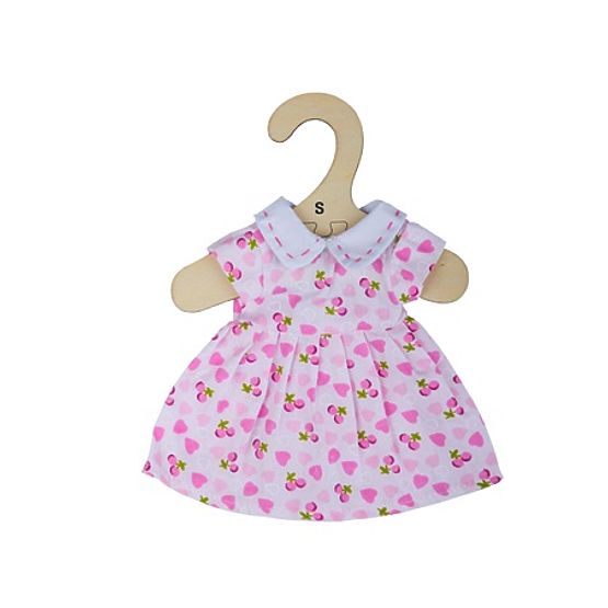 Bigjigs Toys Rosa Kleid mit Herzchen für Puppe 28 cm