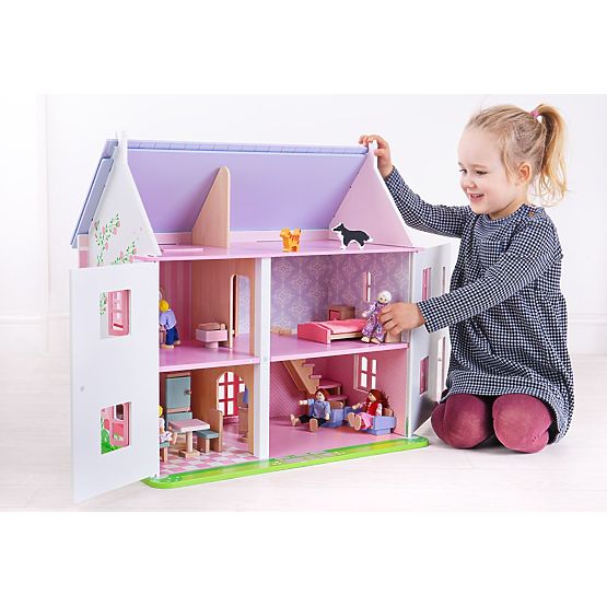 Bigjigs Toys Rosa Puppenhaus