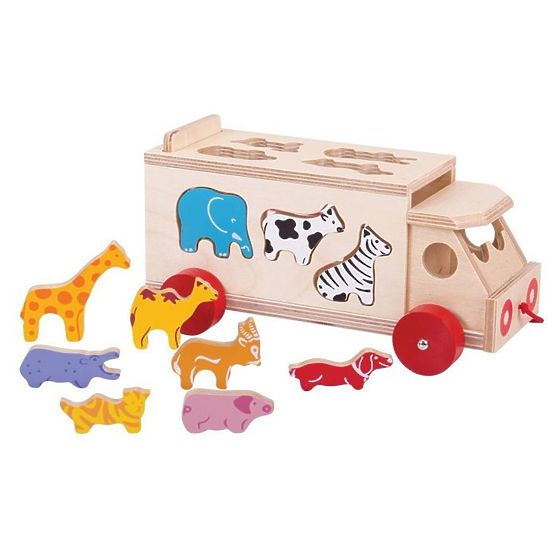 Bigjigs Spielautomat, LKW mit Tieren