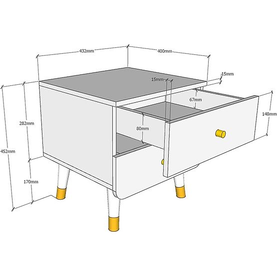 Billy Nachttisch - weiß