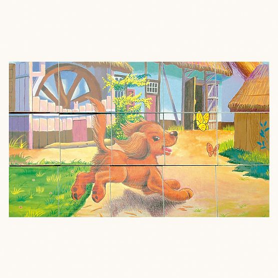 Bino Holz-Bilderwürfel Haustiere 15 Teile