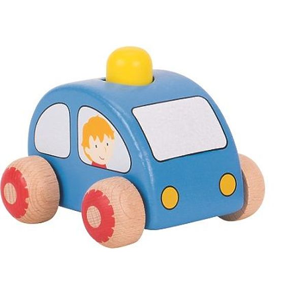 Blaues Auto mit Hupe