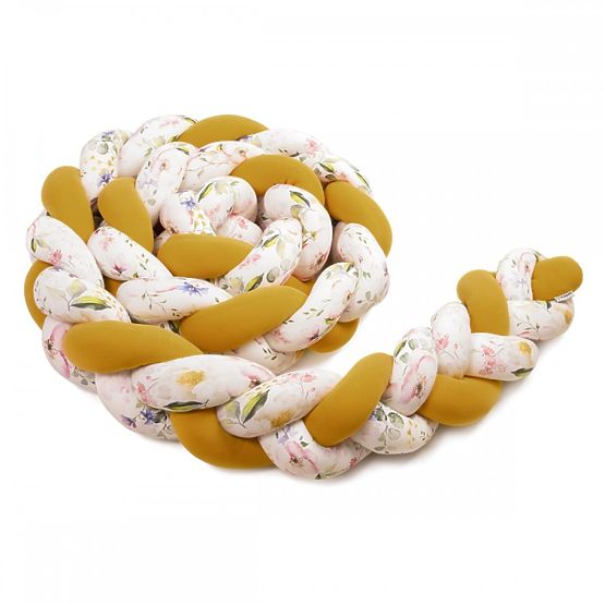 Braid mantinel 360 cm - Senf- / Blumendruck