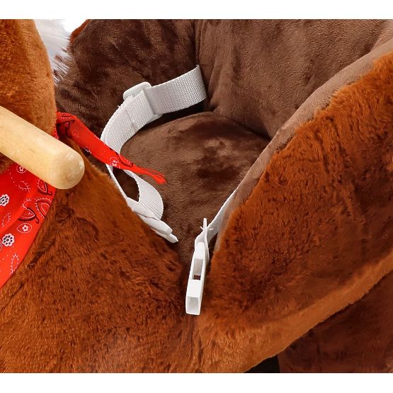 Braunes Schaukelpferd mit Sitz