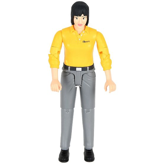 Bruder BWORLD Figur Frau gelbes Shirt, graue Hose