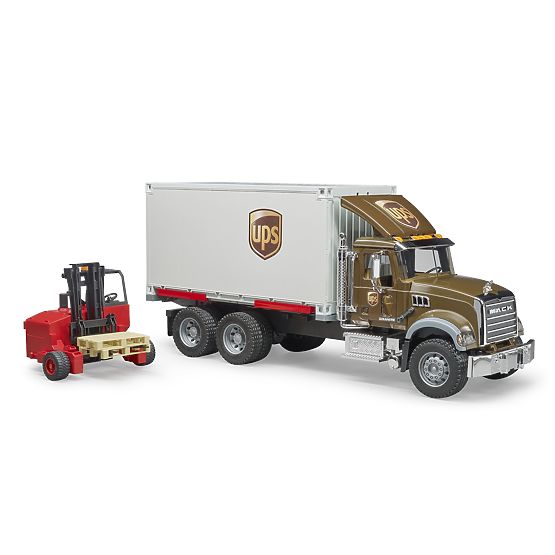 Bruder LKW Mack UPS mit Gabelstapler
