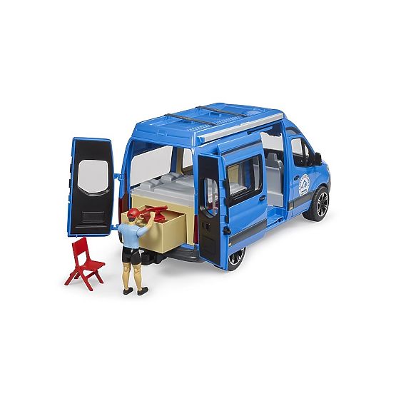 Bruder MB Sprinter Camper mit Fahrer und Zubehör