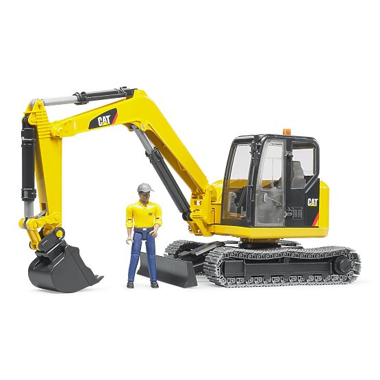 Bruder Minibagger CAT mit Figur