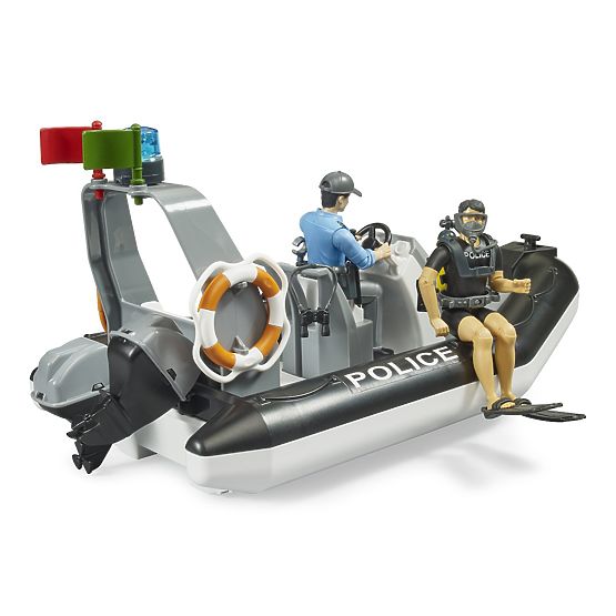 Bruder Polizeiboot mit Polizist und Taucher - beschädigte Verpackung