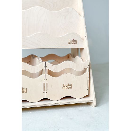 Bücherregal und Spielzeugregal WAVE M - natur