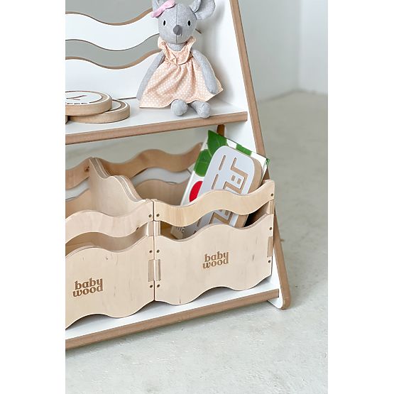 Bücherregal und Spielzeugregal WAVE M - weiß