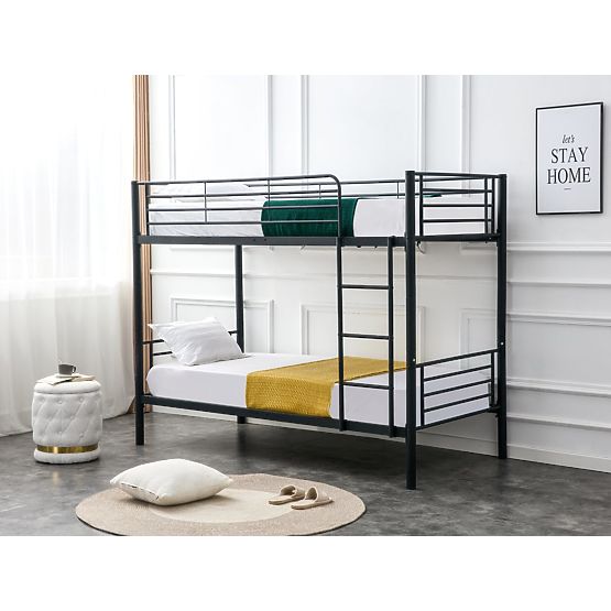 Zweistöckiges Metallbett BUNKY 200x90 cm – schwarz