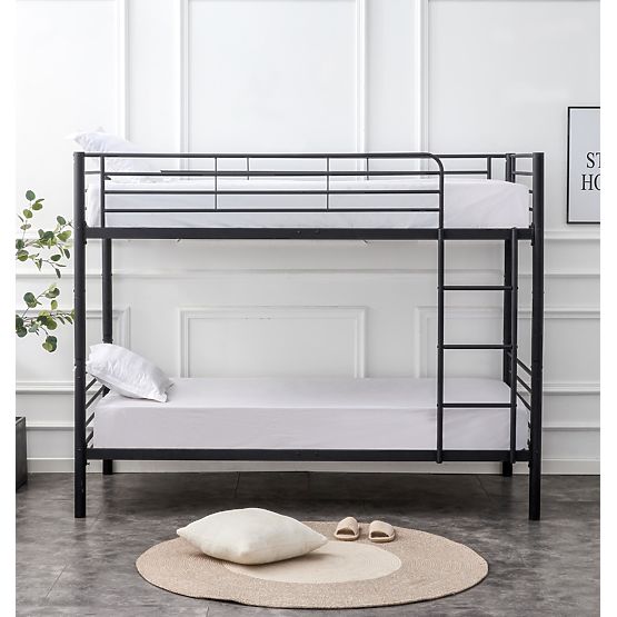 Zweistöckiges Metallbett BUNKY 200x90 cm – schwarz