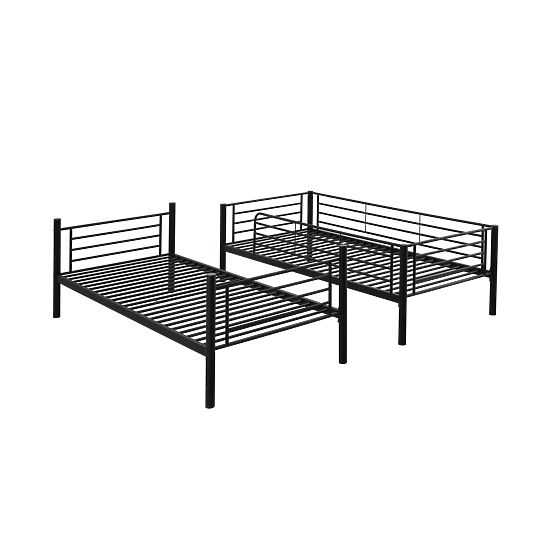 Zweistöckiges Metallbett BUNKY 200x90 cm – schwarz