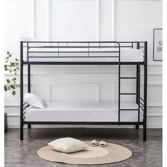 Zweistöckiges Metallbett BUNKY 200x90 cm – schwarz