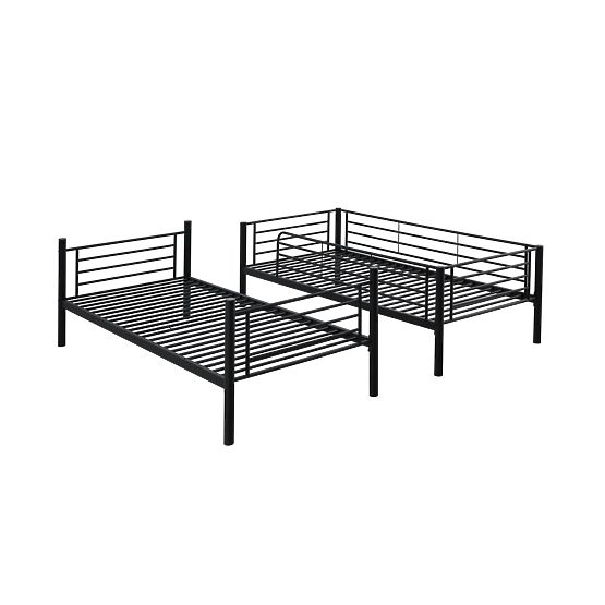 Zweistöckiges Metallbett BUNKY 200x90 cm – schwarz