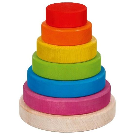 Bunte Pyramiden-Turm mit Ringen