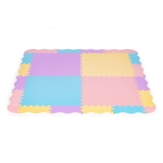 Bunte Schaumstoffmatte für Kinder mit Umrandung 141,5x141,5 cm 24 Stk. IPLAY