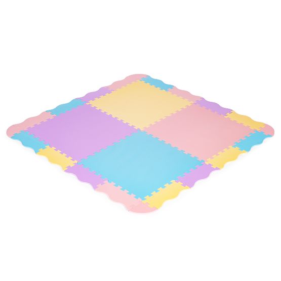 Bunte Schaumstoffmatte für Kinder mit Umrandung 141,5x141,5 cm 24 Stk. IPLAY