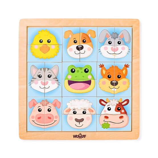 Bunte Tiergesichter vom Bauernhof Puzzle