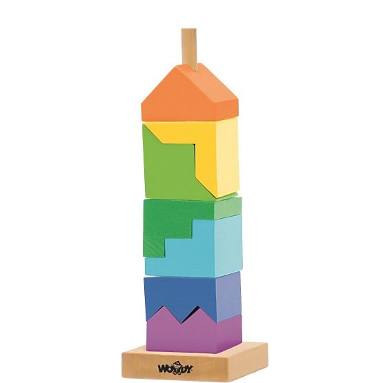 Bunter Turm zum Stapeln auf einem Stab